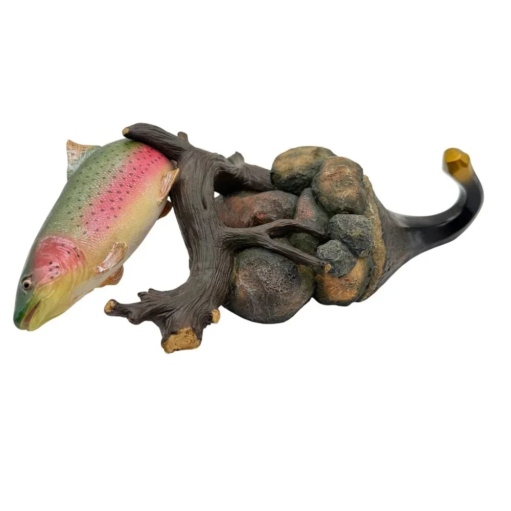 Wild Wings Rainbow Trout Wall Hook Mark Susinno w/ Box Rustic Lodge Decor Angler